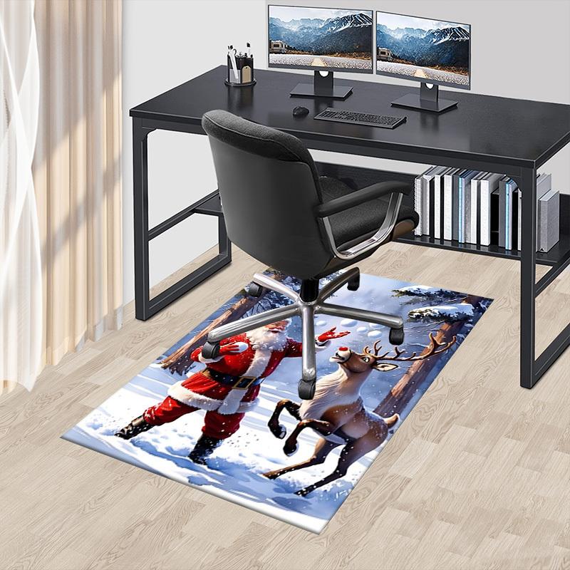 1pc Santa Claus Snowballs Carpet Office Rug Outdoor Mat Home Decor Area Carpet Festival Gift Office desk chair carpet