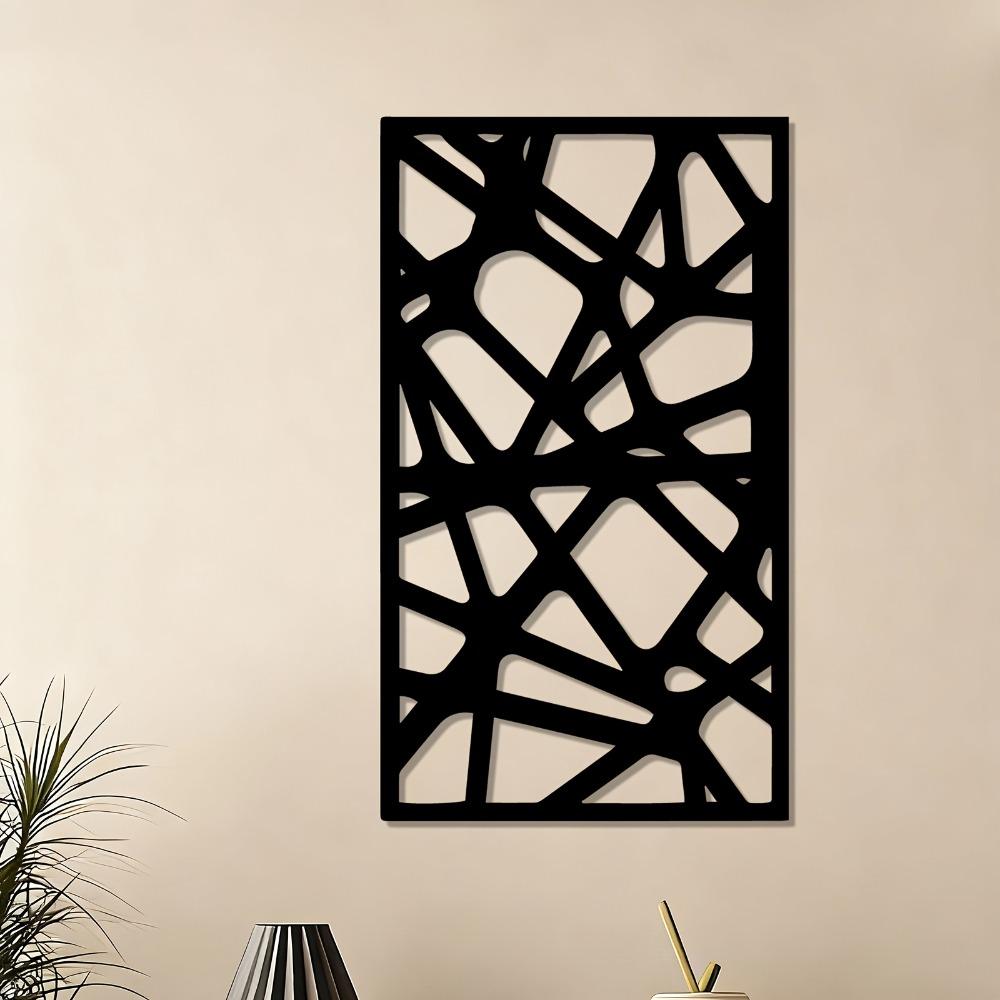 Iron Wall Art Abstract Geometric Sculpture Powder Coated Metal Decor for Living Room Garden