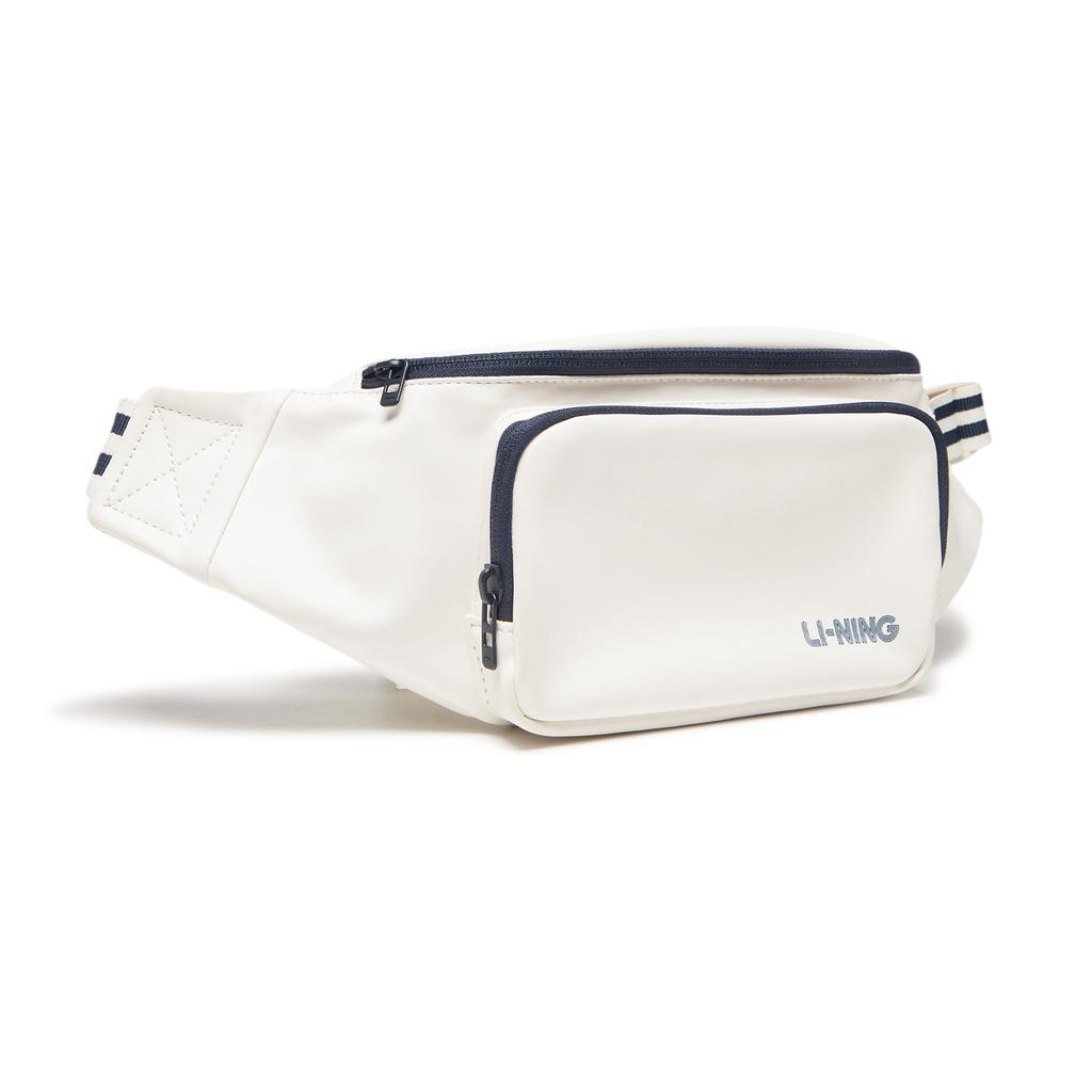 New LiNing Polyurethane Fanny Pack Unisex Ivory & Space Blue ABLV045-2