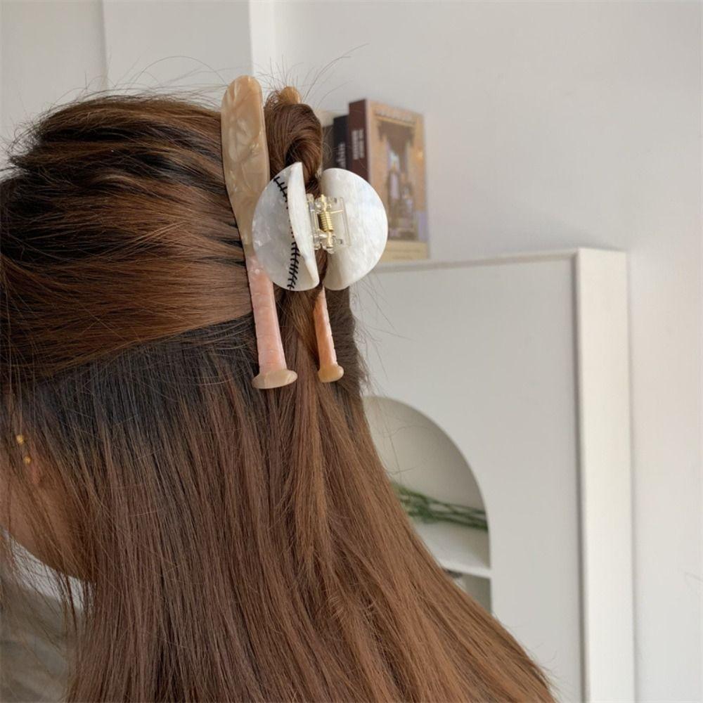 Baseball Sport Ball Series Hair Claw Tennis Acetic Acid Shark Clip Splicing Hair Claw Female