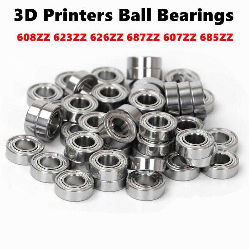 10pcs Miniature Bearings 685zz 608z 625ZZ Silent Small Bearing Deep Groove Mini Ball Bearing Carbon Steel for Skateboard Scooter