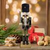 Stylish  Wooden Nutcracker Figure Ornament Lovely  Cartoon Chirstmas Soldier Decor Ornaments for Home Bedroom Living Room  Ofiic