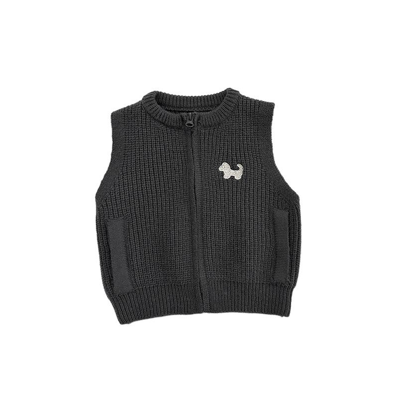 Trendy Cool Baby Foreign Style Outer Wear Vest Foreign Style Fashionable Infant Knitted Vest Cardigan Split Three-Piece Set
