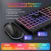 2.4G Wireless Keyboard Mouse Set RGB Backlit Rechargeable Full-Size Rechargeable Ergonomic Business Office Keyboard & Mouse Set