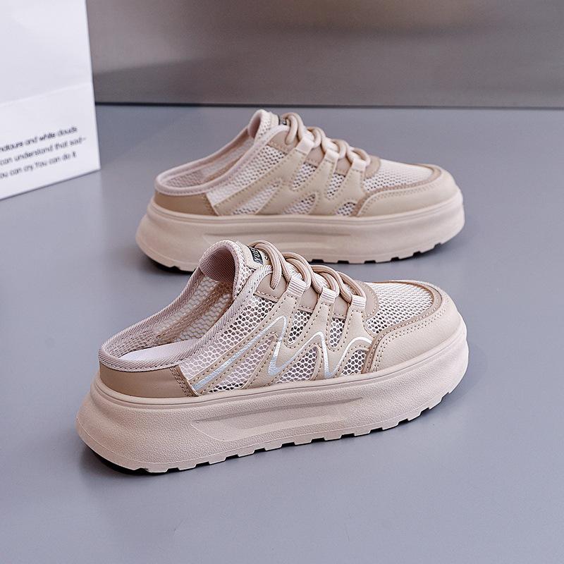 2025 summer trend breathable mesh breathable outside wear cool slippers women thick sole comfortable soft baseplate shoes women W3001