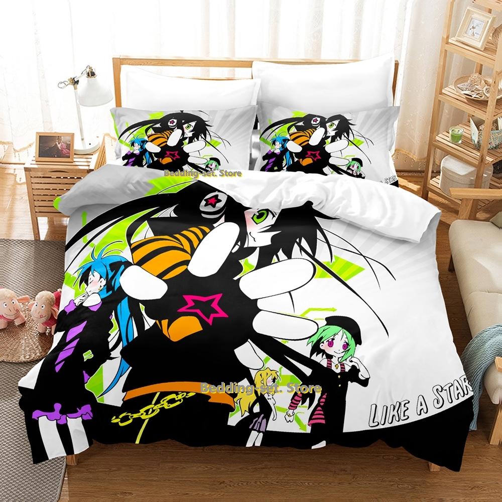 Lucky Star Konata Bedding Set Single Twin Full Queen King Size Bed Set Adult Kid Bedroom Duvetcover Sets 3D Anime Bed Sheet Set