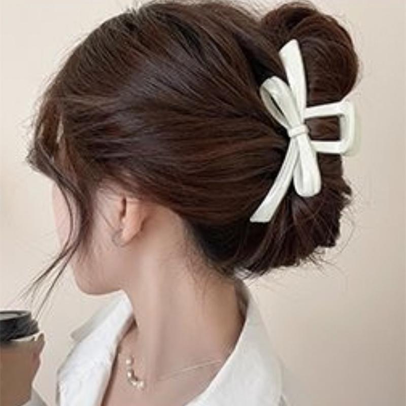 

Женские большие заколки для волос для девочек, однотонные, с бантом, акриловые заколки для волос, заколки-автоматы для хвостика, модные женские шпильки для волос, головной убор Size fits all