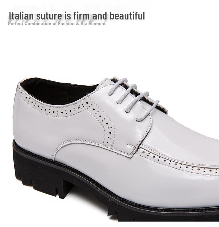 Men's Korean/British Style Leather Shoes: Height-Boosting, Thick Sole for Wedding & Business Casual