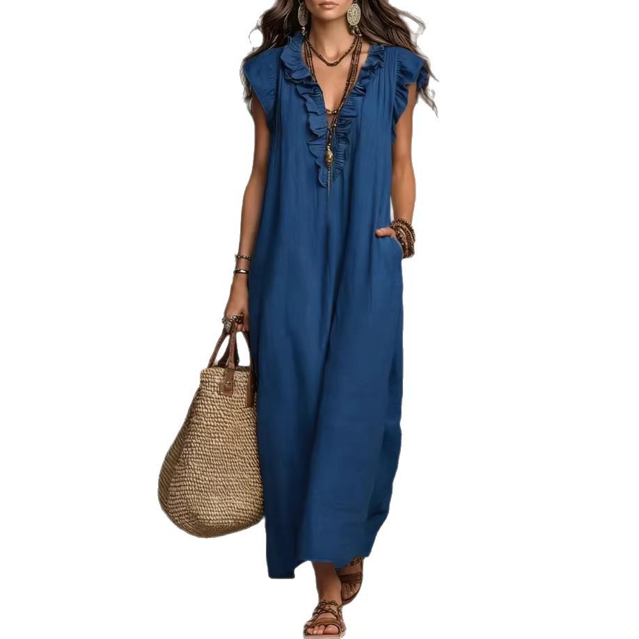 Bohemian Batwing Sleeve Floor-Length Dress - Spring/Summer 2026 Collection