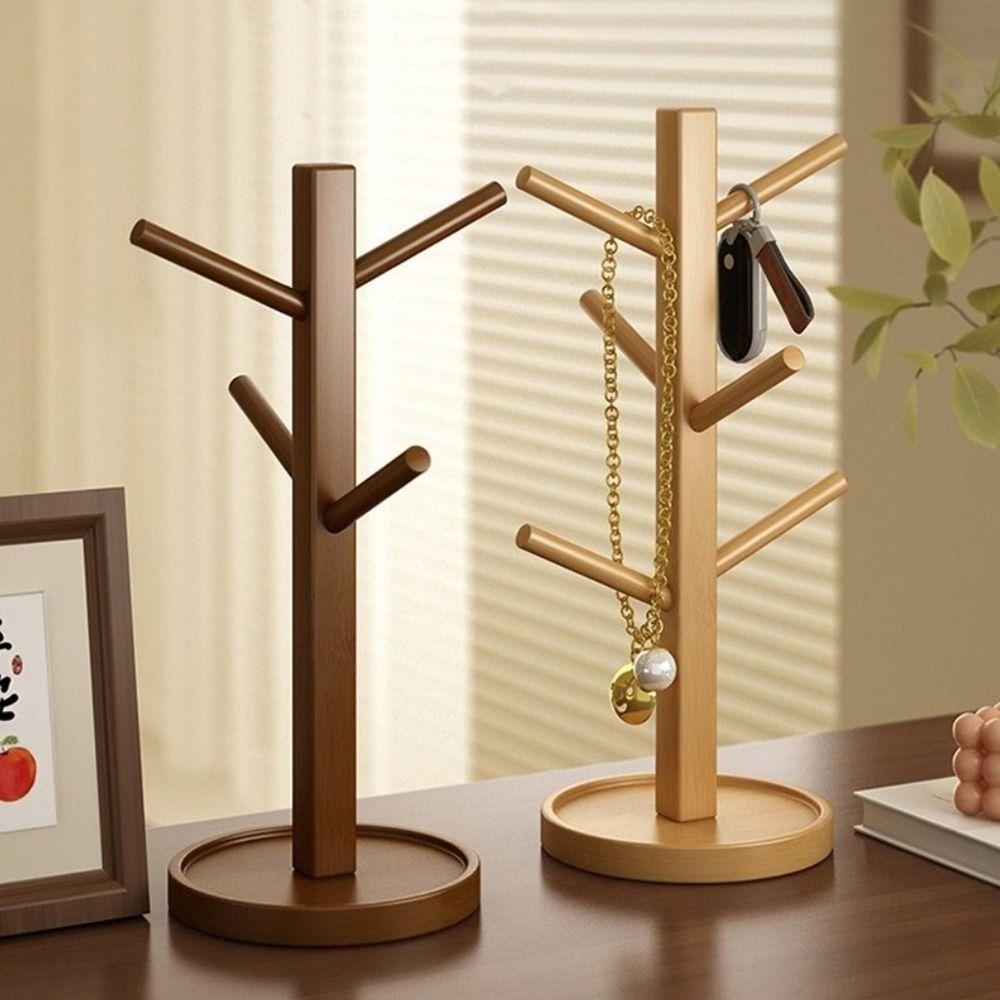 Dekorativer Kompakter Tassenständer Baumform Bambus Kaffeetassenhalter Becher Aufhängbare Display-Ständer Party