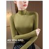Women Mock Neck Modal Long Sleeve Tee Fleece Lined Thick Warm Base Layer Top