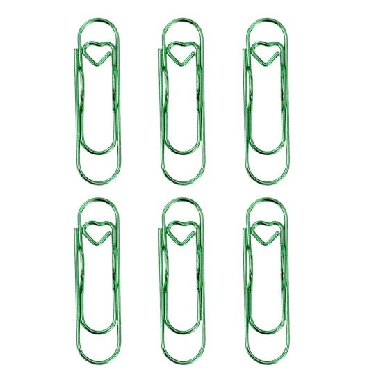 6Pcs Metal Heart Pen Clips Notebook Pen Holders Colored Paperclip Cute Shaped Clips School Supplies Organizer
