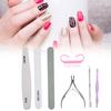 7pcs Nail File Cuticle Nippers Steel Pusher Dead Skin Removal Manicure Tool Set