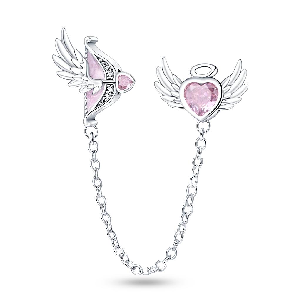 Spacer Clip Charms Safety Chain Copper Love Daisy Heart Charms Fit 4Mm Hole Diamete Bracelet Jewelry Diy Gift
