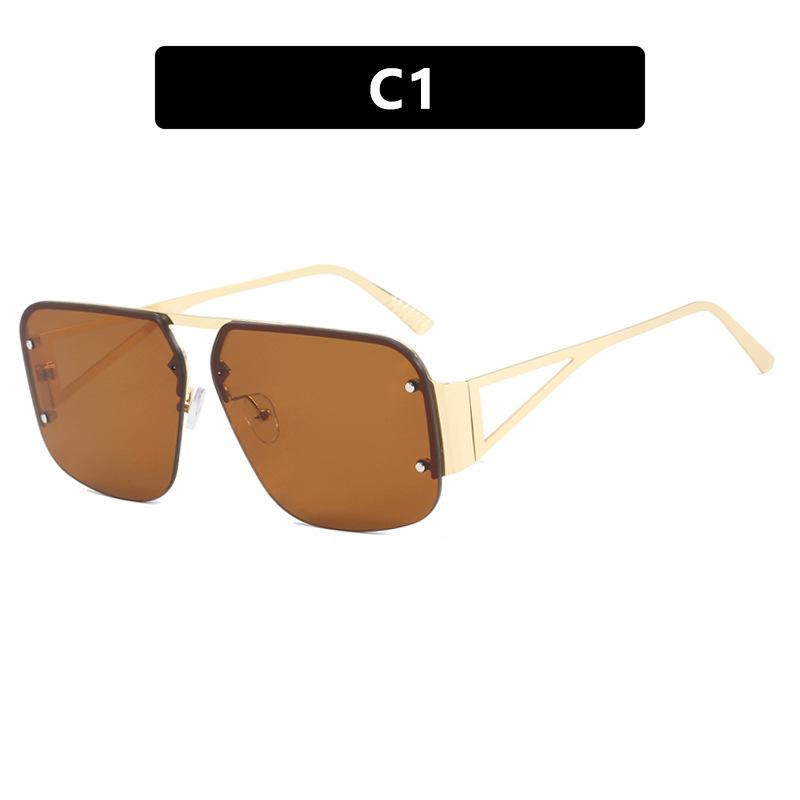 

Новые модные женские солнцезащитные очки с заклепками, универсальные мужские солнцезащитные очки в полурамке в стиле ретро, ​​устойчивые к ультрафиолетовому излучению, персонализированные мужские солнцезащитные очки