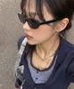 Retro Cat-Eye Oval Sunglasses(Black)