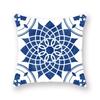 Blue Mandala Persian Cushion Cover Polyester Geometric Pattern Pillowcase Decoration Sofa Bedroom Car Office Decoration Ornament