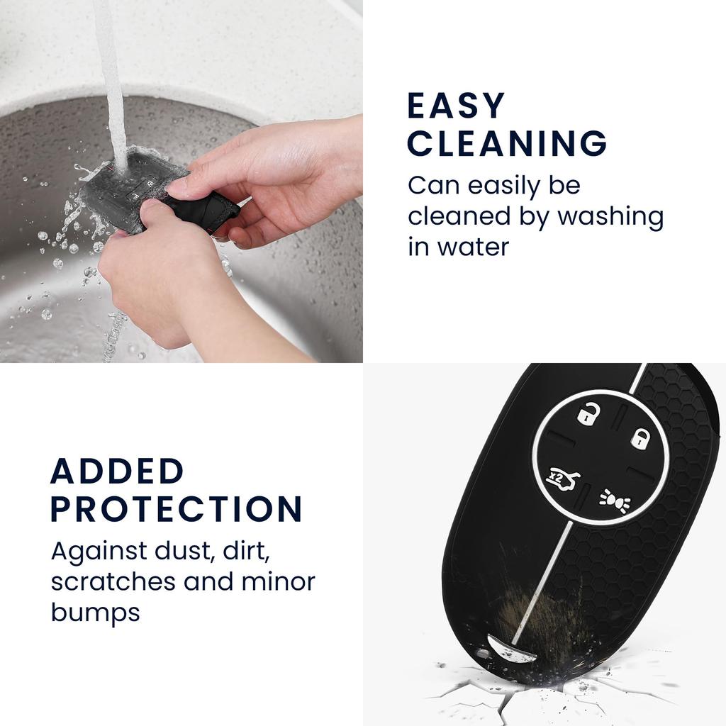 kwmobile Key Cover for Fiat 500E 4 Button Car Key Case - Protective Case