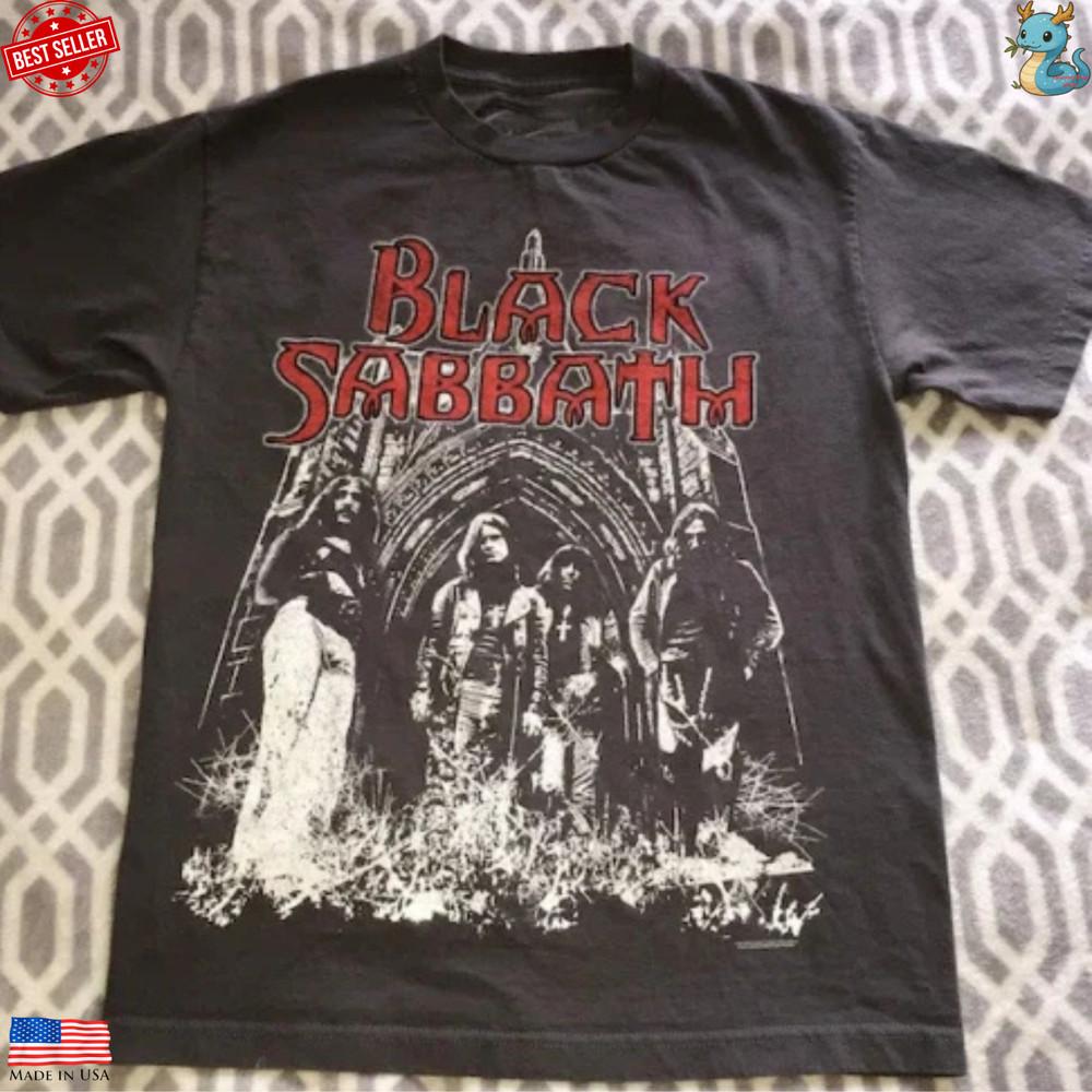 Футболка в стиле тура Black Sabbath 1975 года Графическая футболка с изображением хэви-метал рок-группы Унисекс M