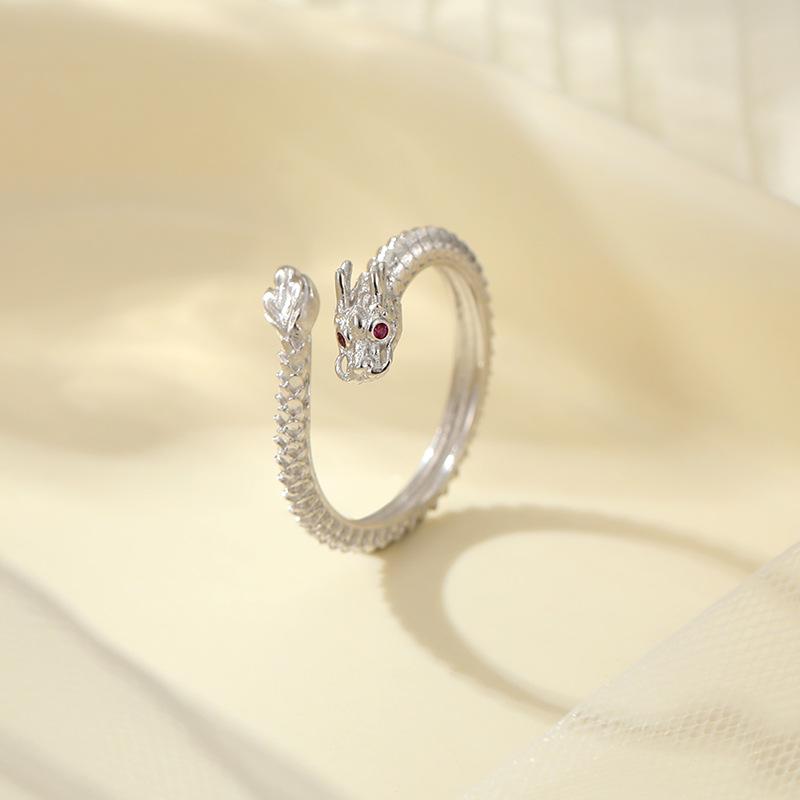 High-Grade S925 Silver Dragon & Phoenix Zodiac Couple Ring