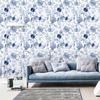Blue Watercolor Floral Background Removable Wallpaper(45cm*300cm)