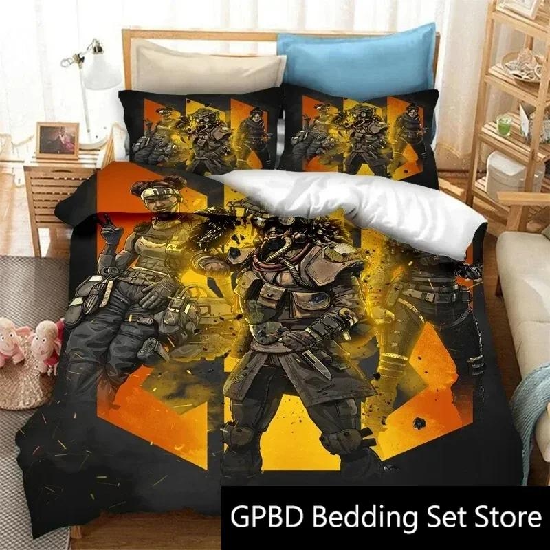 3D Print Apex Legends Game Bedding Set Double Twin King Duvet Cover Comforter Pillowcase Boys Girls Adults Bedroom
