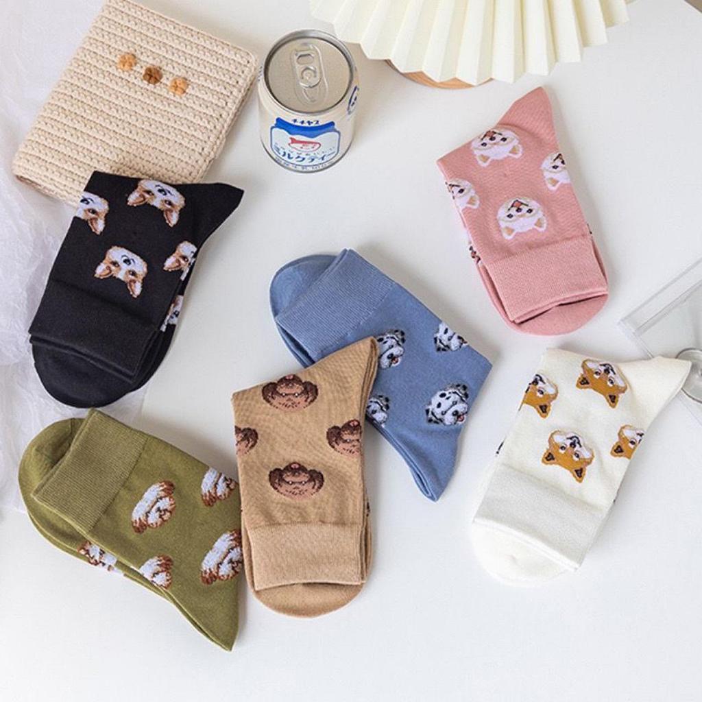 Women's Korean-Style Cartoon Animal Socks - Autumn/Winter Mid-Calf Trendy Cute College Style