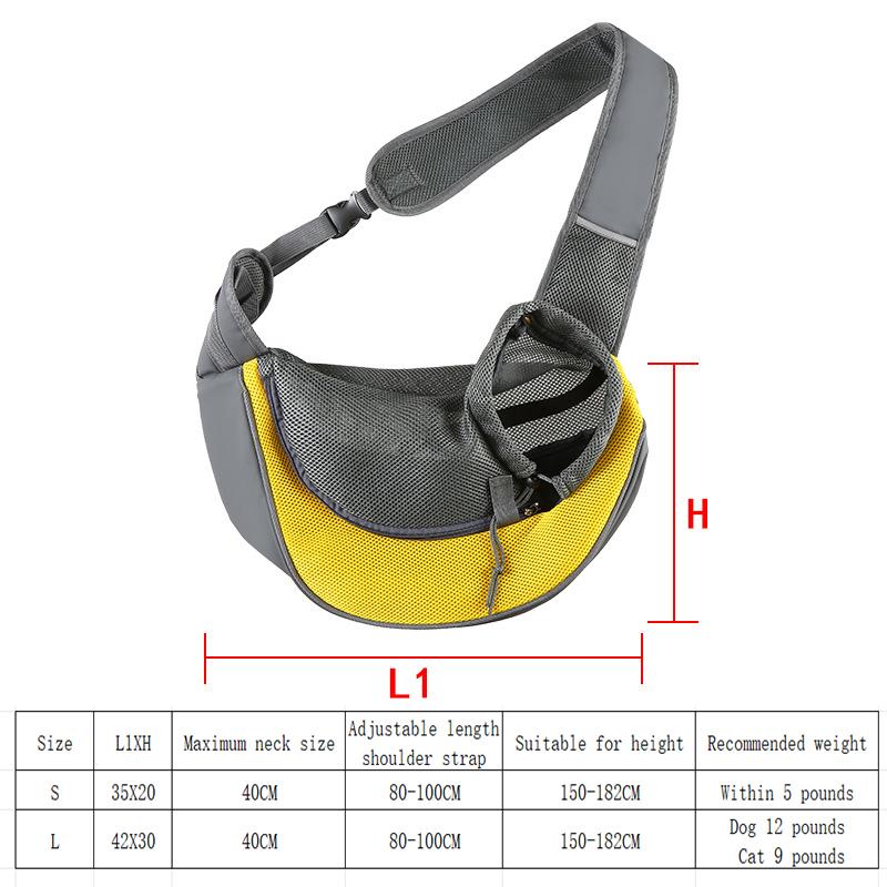 Pet Crossbody Bag 1PC Cat Dog Breathable Folding Portable Trolley Chest Bag Shoulder Tote Shoulder Outing Bag Pet Supplies