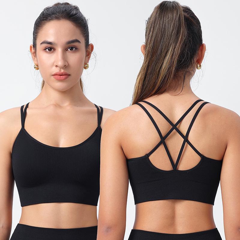 Plus Size Criss-Cross Back Sports Bra for Women - Shockproof, Casual, Fitness, Running, Yoga