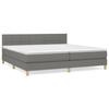 3140642 vidaXL Lit à sommier tapissier avec matelas Gris foncé 200x200cm Tissu