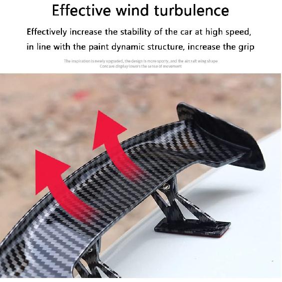 Cars Universal Mini Tiny Trunk Spoiler Auto Exteriores Rear Tail Wings ,9.8inch,Carbon Fiber,1pcs