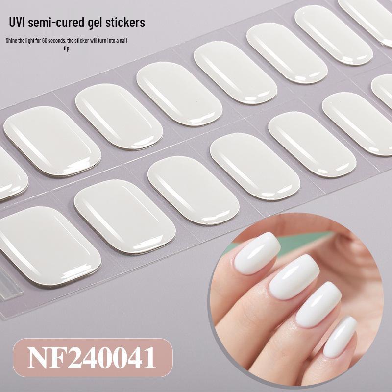 Zhengxiang Japanese Style UV Gel Nail Stickers - Solid Color, Semi-Cured, Popular Light Curing Design