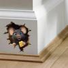3D Mouse Hole Wall Decals Peel And Stick Decorative Wall Stickers Mouse Hole In The Wall Sticker with 3D Effect for Living Room Bedroom Wall Decor