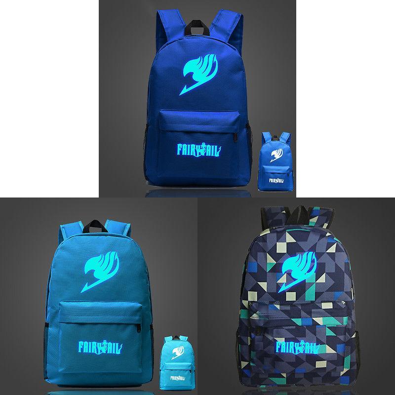 Fairy Tail Anime Backpack Canvas Student Rucksack With Zipper For School Use