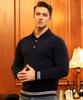 BOASTFIT Signature Muscle Fit Striped Long Sleeve Knit Navy