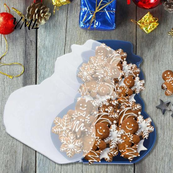 Festive Countertop Storage Box Christmas Serving Tray with Airtight Lid, Decorative PP Food Organizer, Holiday Canister Moisture Proof Container