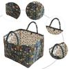 Boho Fabric Storage Basket with Handle Pastoral Style Baskets Large Capacity Portable Underwear Sorting Basket for Home Kitchen