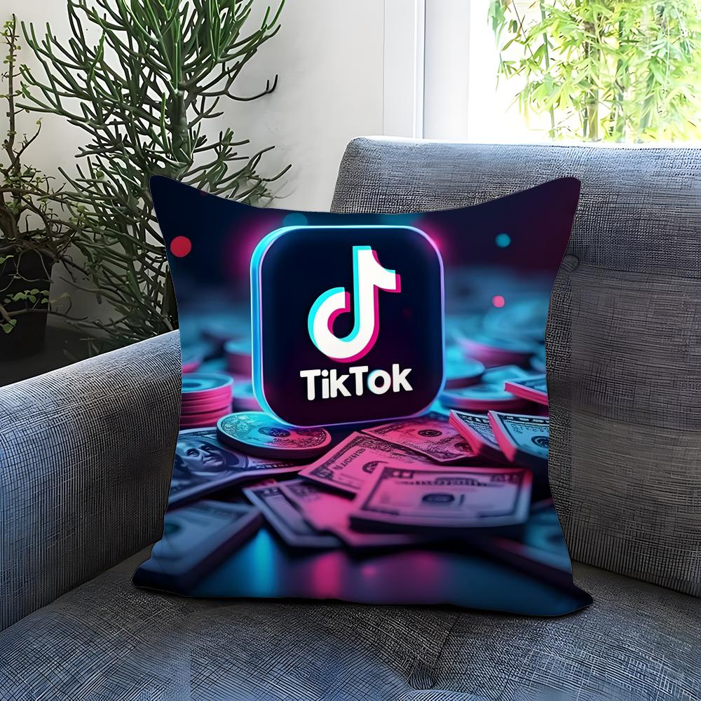 T-TikTok-K Cushion Cover Comfortable Reversible Pillow Cover Ideal for Car Sofa Bedroom & Beyond