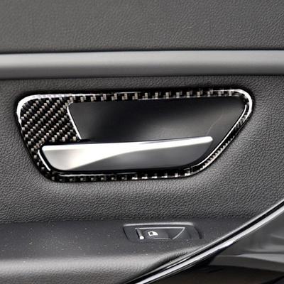 4 Adet/takım Karbon Fiber Araba Kapı Kolu Çıkartmaları Dekorasyon BMW 3 Serisi F30 3GT F34 2013-18 Otomobil İç Mekan Ayarlama Aksesuarları