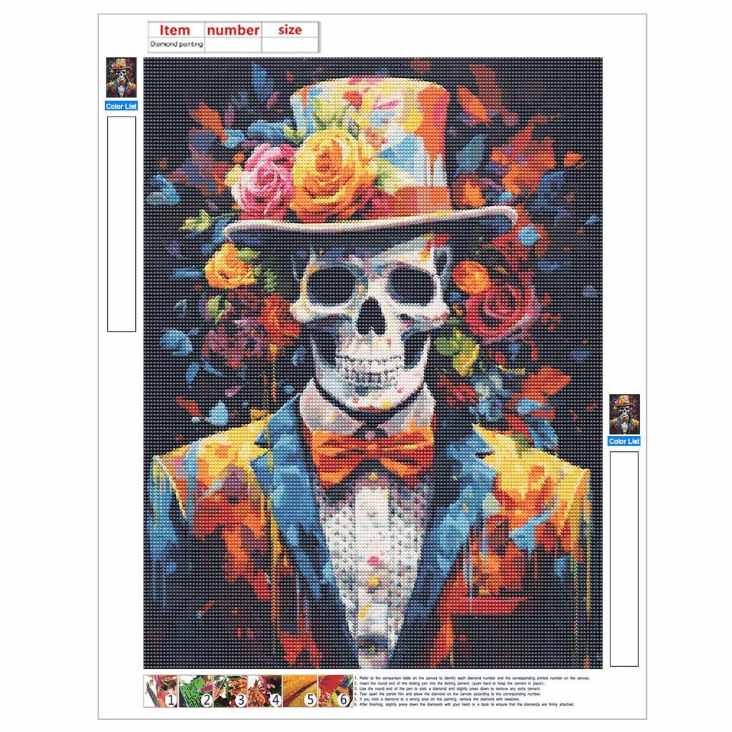 DIY Diamond Painting Canvas Colorful Floral Gentleman Design 5D Full Drill Art Creative Leisure Craft Home Decor For Wall Art Gift