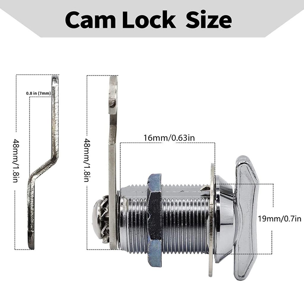 Thumb Operated Cabinet Lock Without Key Compartment Closure Quick Accesses Cabinet Cam Lock for Mailboxes & Drawers