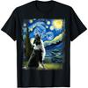 Border Collie Hunde Kunst Van Gogh Sternennacht Border Collie T-Shirt