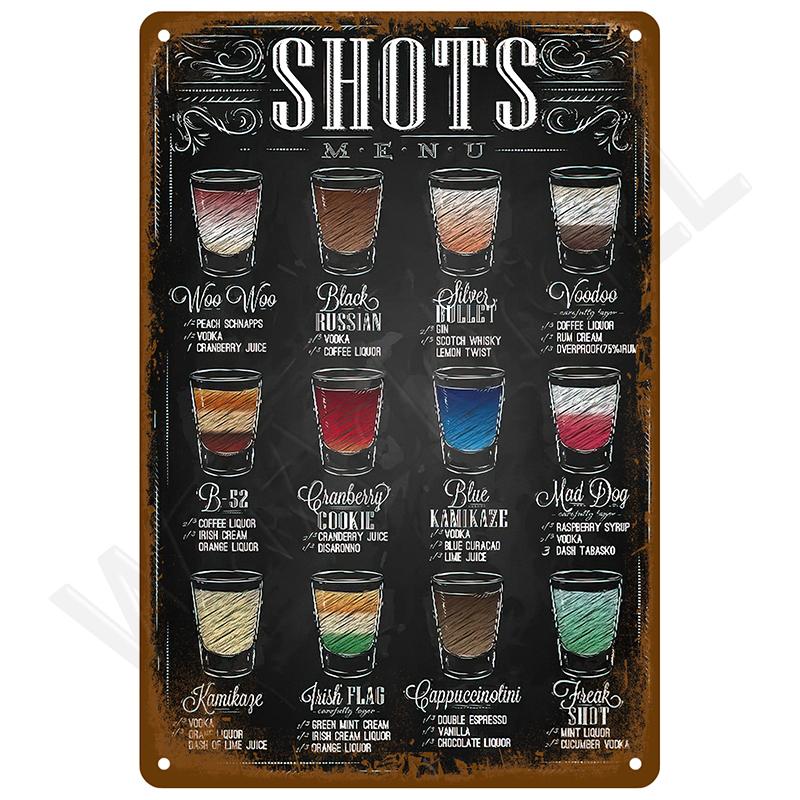 VintageMetalBarSign Metal Signs - Vintage Metal Plates Posters, Retro Wall Art Tin Sign, Bar/Mancave Luxury Home Decor Item