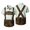 Men's Short Sleeve Button Up Shirt Festival Retro Beer Elements Print Casual Loose Fit Party Daily Wear Shirt
