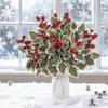Artificial Plants with Berries Realistic Looking Artificial Greenery Festive Christmas Decor Set with Artificial Holly for Home
