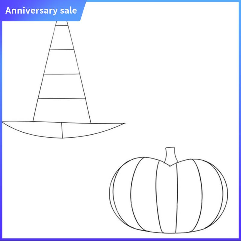 AD23-2PCS Halloween Pumpkin/Witch Hat Metal Wire For Halloween Christmas DIY Craft New Year Wall Door Decors