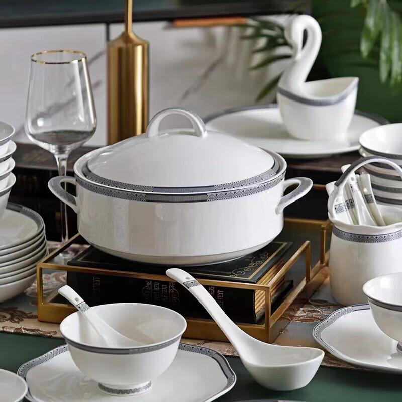 Northern Scenery 52-Piece Bone China Dinnerware Set