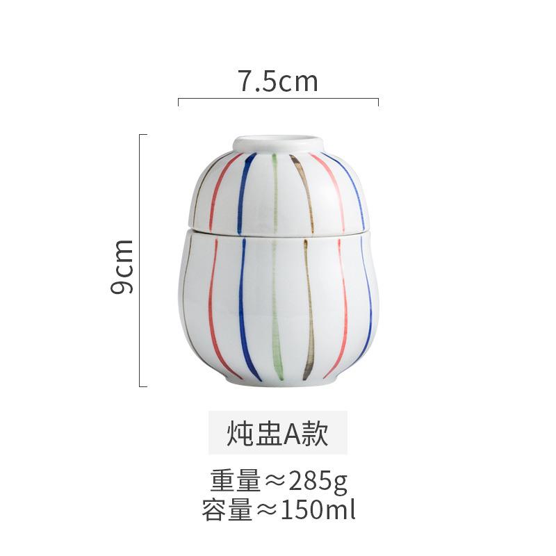 Hand-painted stew pot Japan Style ceramic with cover bowl birds nest dessert stew pot el commercial small stew soup soup pot