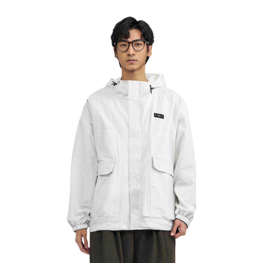 Li-Ning Loose Fit Sports Hooded Jacket Men Jackets Standard-White AFDR191-3