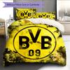Borussia Dortmund Team Logo Muster Bettwäsche Heimdekoration Geburtstagsgeschenk (1 Bettbezug + 2 Kissenbezüge, ohne Füllung)